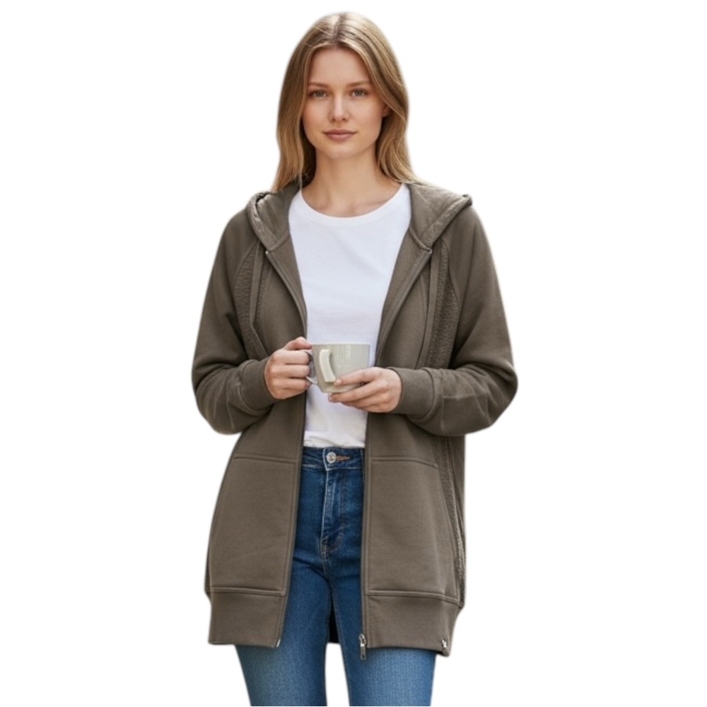 Joy Lab Sweatshirt, Women’s, Relaxed, Loose, Full Zip, Persuading Gray, Sz Small